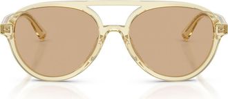 Jimmy Choo London 55mm Pilot Sunglasses in Transparent Yellow /Yellow at Nordstrom