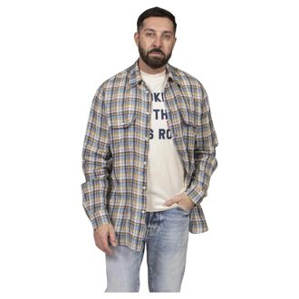 Dsquared2 Casual Shirts, male, Multicolor, Size: XL Canadian Vintage Linen Shirt