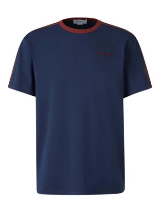 Alexander McQueen ribbed-trim graphic-print T-shirt - men - Cotton - M - Blue