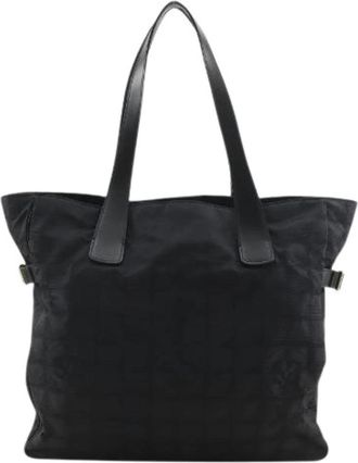 Chanel Pre-owned New Travel Line Nylon Canvas Tote Bag - Dames - Vintage Shopper - Zwart - ONE Size - Nylon - Vintage
