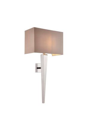 Netlighting Moreto 1 Light Indoor Wall Light Chrome with Grey Silk Effect Shade B22