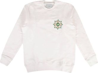 Casablanca Mens Laurel Logo Emrodered Sweatshirt In White