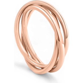 Mint & Lily Dainty Interlocking Fidget Ring in 18K Rose Gold Plated at Nordstrom, Size 10