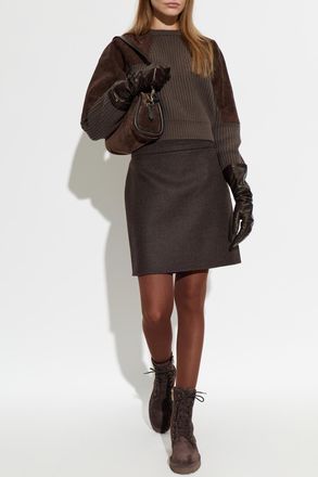 Max Mara Wool Skirt Acinoso, Womens, Brown