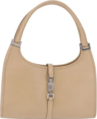 Gucci Jackie Leather Beige Leather Handbag (Pre-Owned)