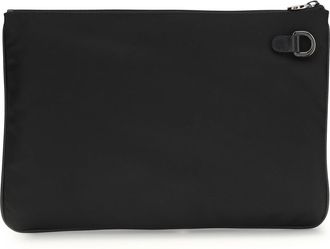 Kiton Mens Leather Pouch Nero Fabric Clutches