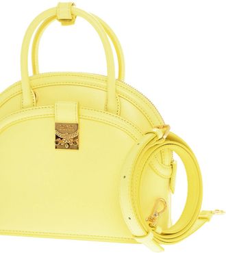 MCM Womens Anna Tote Yellow Leather