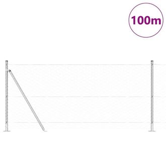 Berkfield Home Hexagon Fence 1x100 m Galvanised Steel in Silver