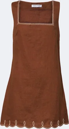 Veronica Beard Shanice scalloped linen minidress
