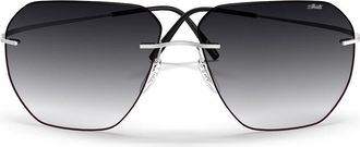 Silhouette Felis Rimless 8743/75 7210 Mens Sunglasses Silver Size 60