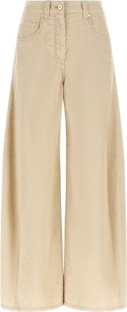 Brunello Cucinelli Beige Relaxed Flat Front Pants