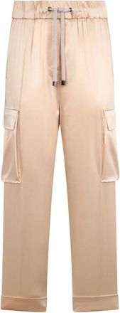 PESERICO Cropped Cargo Broek - Dames - Vrijetijds broeken - Beige - M - Polyester - Broeken