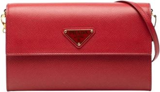 Prada Pre-owned Cross Body Bags, female, Red, Size: ONE SIZE Pre-owned Vintage Leather Cross Body Bag