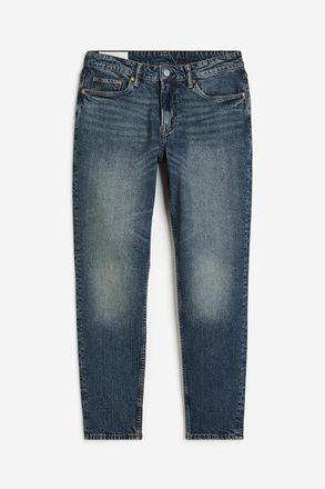H&M Regular Tapered Jeans - Dunkles Denimblau