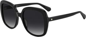 Kate Spade New York Zwarte Acetaat Dames Zonnebril - Dames - Zonnebrillen - Zwart - 57 MM - Accessoires