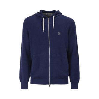 Brunello Cucinelli Hoodies & sweatvesten, Heren, Blauw, S, Zip-throughs