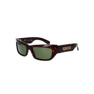 Gucci Sunglasses, male, Brown, ONE SIZE, Brown Sunglasses with Green Lenses