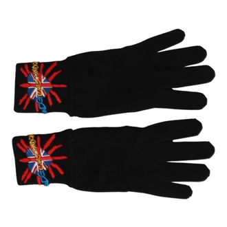 Dolce & Gabbana Gloves, unisex, Black, Size: ONE SIZE London Embroidered Wool Gloves