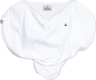 Vivienne Westwood Asymmetrische top - Dames - Blouses - Wit - M - Katoen - Overhemden