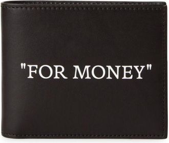 Off-white For Money bi-fold wallet - men - Calf Leather/Polyester/Acrylic/Viscose/Cotton - One Size - Black