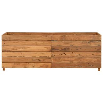 Berkfield Home Raised Bed 150x40x55 cm Solid Wood Teak & Steel in Brown | Size: 150 x 40 x 55 cm