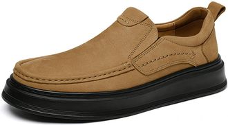 Generic Mens Loafers Slip On Loafer Leather Casual Walking Shoes Comfortable for Work Office Dress Outdoor (Brown,5.5)