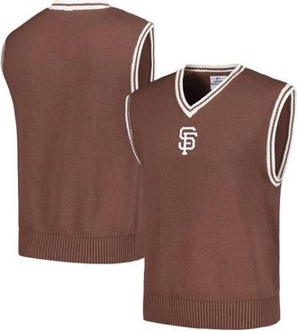 Pleasures Mens PLEASURES Brown San Francisco Giants Knit V-Neck Pullover Sweater Vest at Nordstrom, Size Medium