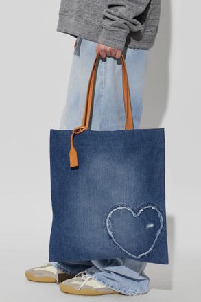 Moschino Denim Shopper Bag, Womens, Navy Blue