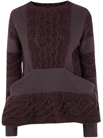 sacai Wool Knit Round Neck Pullover