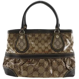 Gucci Pre-owned GG Crystal Coated Canvas Tote Bag - Dames - Vintage Handtas - Bruin - ONE Size - Vintage