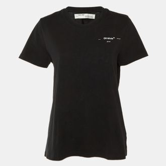 Off-white Black Arrow Print Cotton Crew Neck T-Shirt
