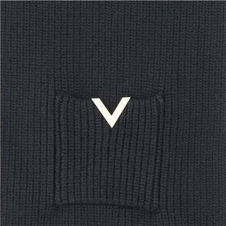 Valentino Garavani Womens Wool Scarf Black Scarfs