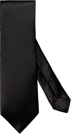 Eton Solid Black Silk Tie at Nordstrom