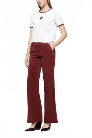 Luisa Cerano Womens Corduroy Pants In Berry Red