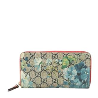 Gucci Pre-owned Wallets, female, Multicolor, Size: ONE SIZE Pre-owned Blooms Zip Around Long Wallet