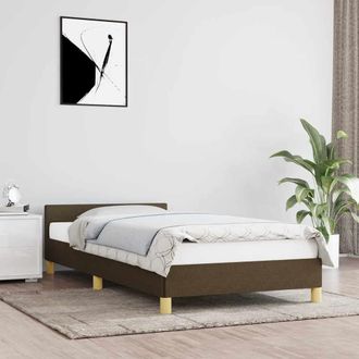 vidaXL Estructura De Cama Sin Colch&oacute;n Tela Marr&oacute;n Oscuro 100x200 Cm Vidaxl