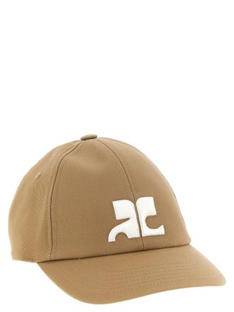 Courr&egrave;ges AC Logo Embroidered Baseball Cap - Beige