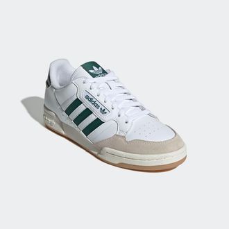 adidas Sneaker ADIDAS ORIGINALS CONTINENTAL 80 STRIPES, Herren, Gr. 38,5, weiss (cloud wei&szlig;, collegiate gr&uuml;n, chalk wei&szlig;), Baumwolle, Schuhe Sneaker