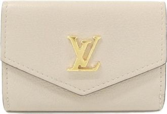 Louis Vuitton Grayish Leather Wallet (Tri-Fold) (Pre-Owned)