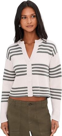 Splendid Alexandra Stripe Cardigan Womens Sweater Moonstone/Soft Vob : LG (Womens 10-12), Acrylic/Cotton