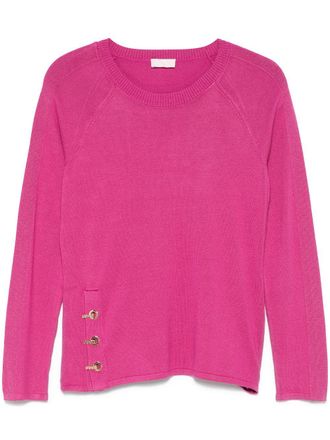 Liu Jo fine-knit sweater - women - Polyamide/Viscose/Polyester/Metallized Polyester - M - Pink
