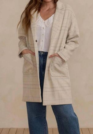 Rylee + Cru Longline Plaid Coat In Fall Plaid