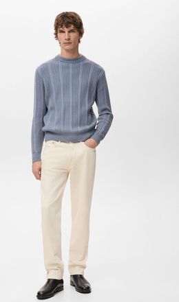 Mango Pullover maglia texture blu di prussia - Uomo - XXL - MANGO MAN