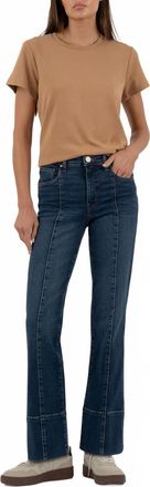Kut from the Kloth Kelsey High Rise Ankle Wide Leg Jeans In Envision W/dark Base Wash