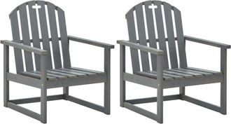 vidaXL Vidaxl - Sillones de jardín 2 unidades madera maciza de acacia gris