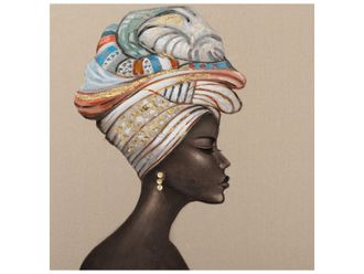 Schubiger M&ouml;bel Bild Dunkle Sch&ouml;nheit mit Buntem Turban 2