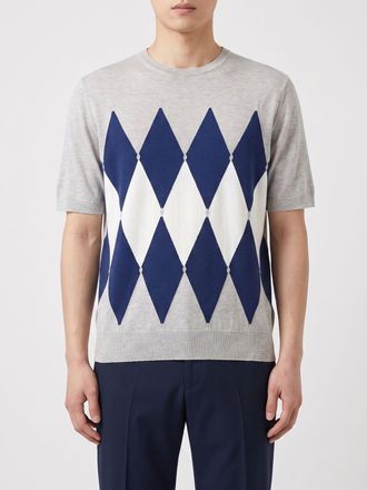 Ballantyne Maglia in cotone e lino a rombi Ballantyne