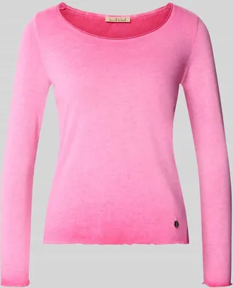 Smith & Soul Strickshirt mit Label-Detail und Muschelsaum in Pink, Gr&ouml;&szlig;e XXL