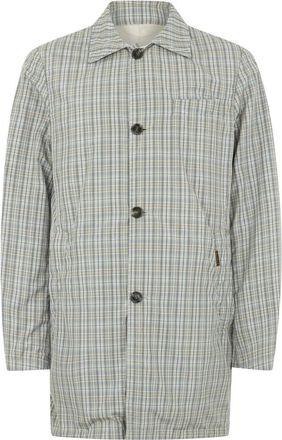 Moorer Single-Breasted Coats, male, Beige, Size: M Light Checked Jacket