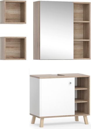 Vicco Conjunto De Muebles De Ba&ntilde;o Senyo, Blanco, 3 Piezas